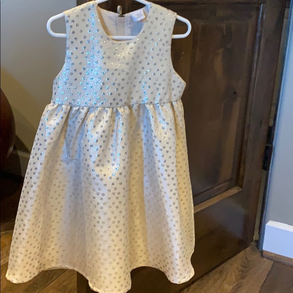 Cream Sparkly Holiday Dress 4T